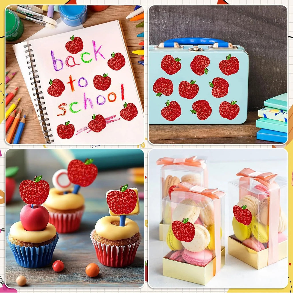 Red Apple Christmas Party Sticker Roll — 500 Festive Decals