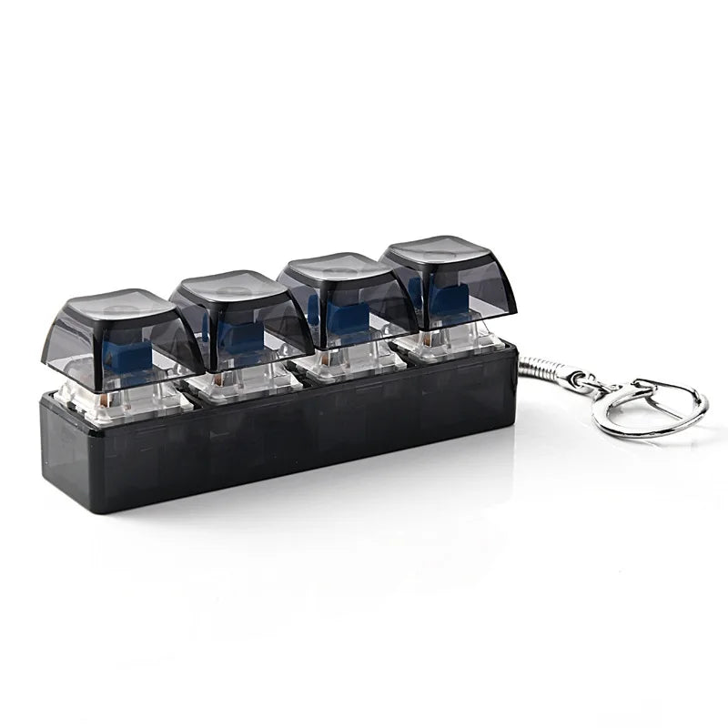LED Light Up Keychain Keyboard Fidget Toy | Clickable Stress Relief Keychain
