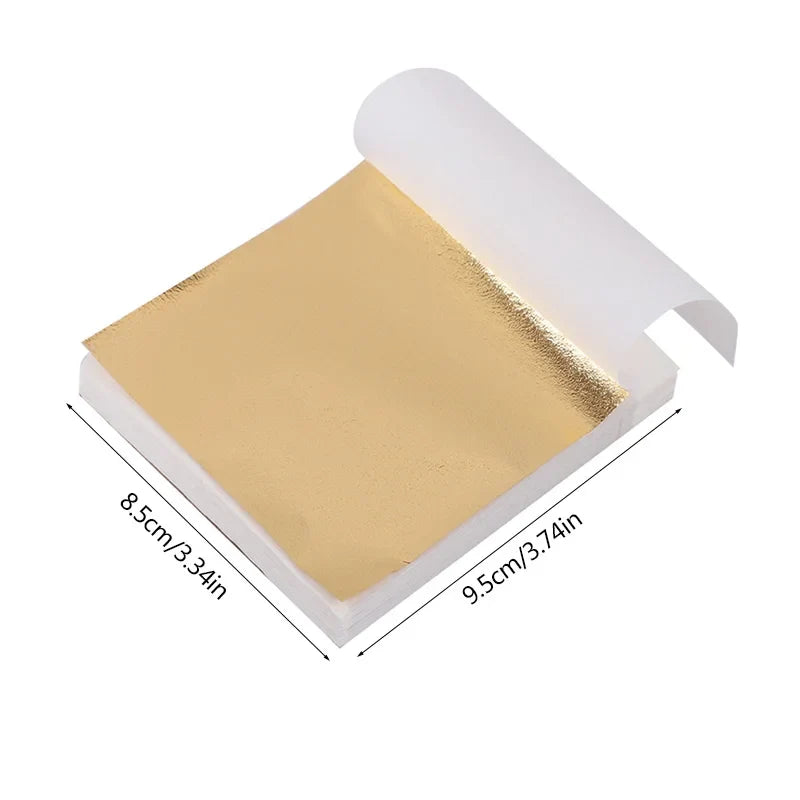 100pcs Imitation Gold Silver Foil Sheets for DIY Crafts | Gilding Flakes for Resin Candle Art