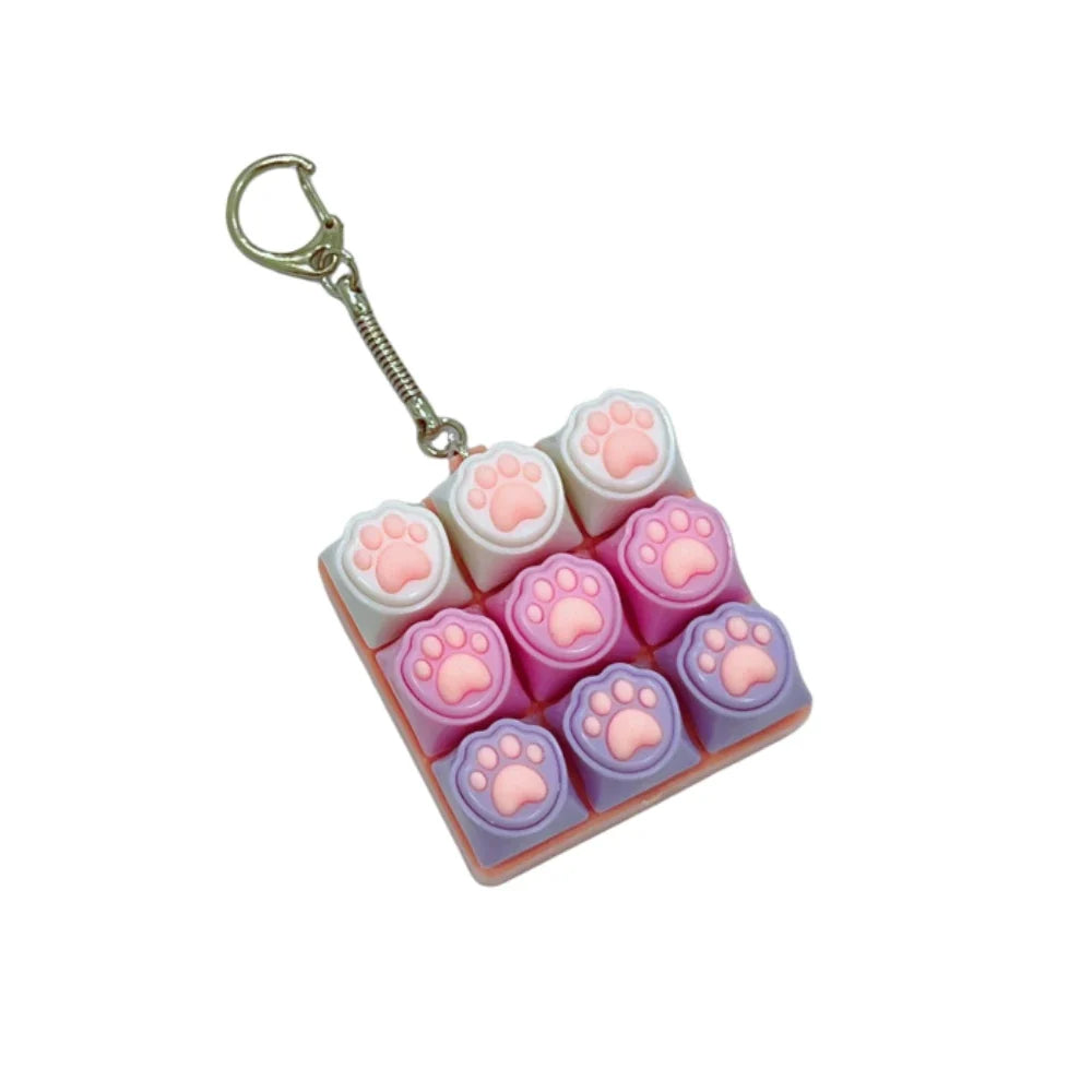 LED Crystal Keycap Fidget Toy | Stress Relief Clicker with Cat Paw Design