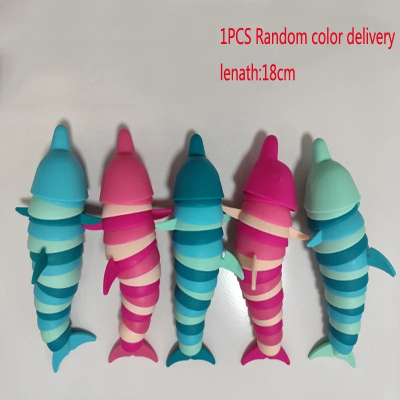Colorful Slug Fidget Toy | Articulated 3D Sensory Toy for Stress Relief