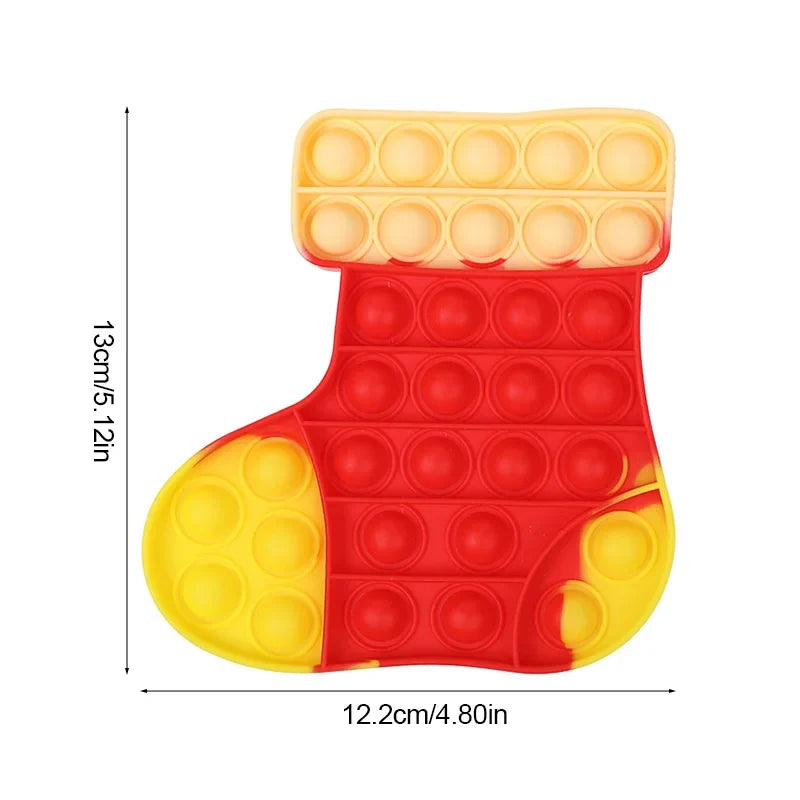 Christmas Pop Fidget Toy — Santa Claus & Xmas Tree Silicone Stress Reliever