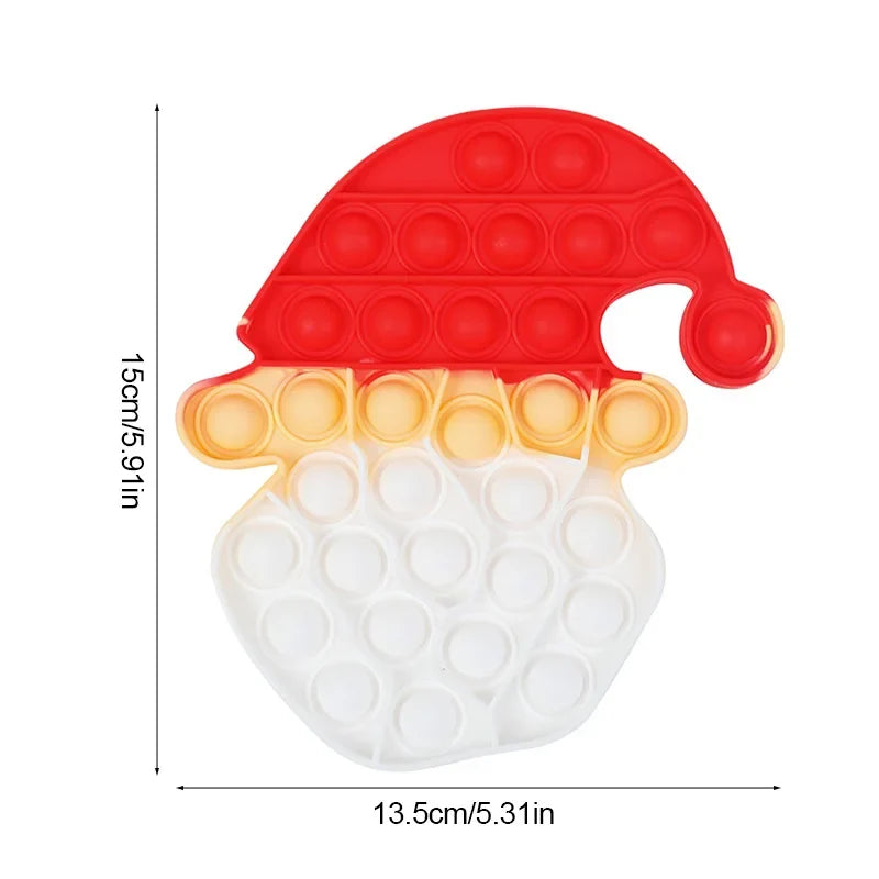 Christmas Pop Fidget Toy — Santa Claus & Xmas Tree Silicone Stress Reliever