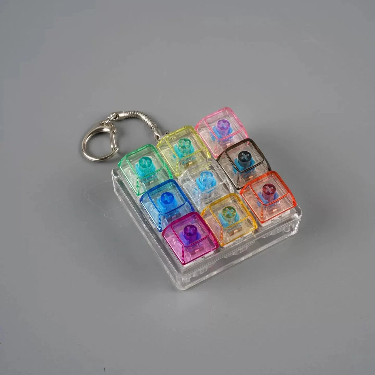LED Light Up Keychain Keyboard Fidget Toy | Clickable Stress Relief Keychain