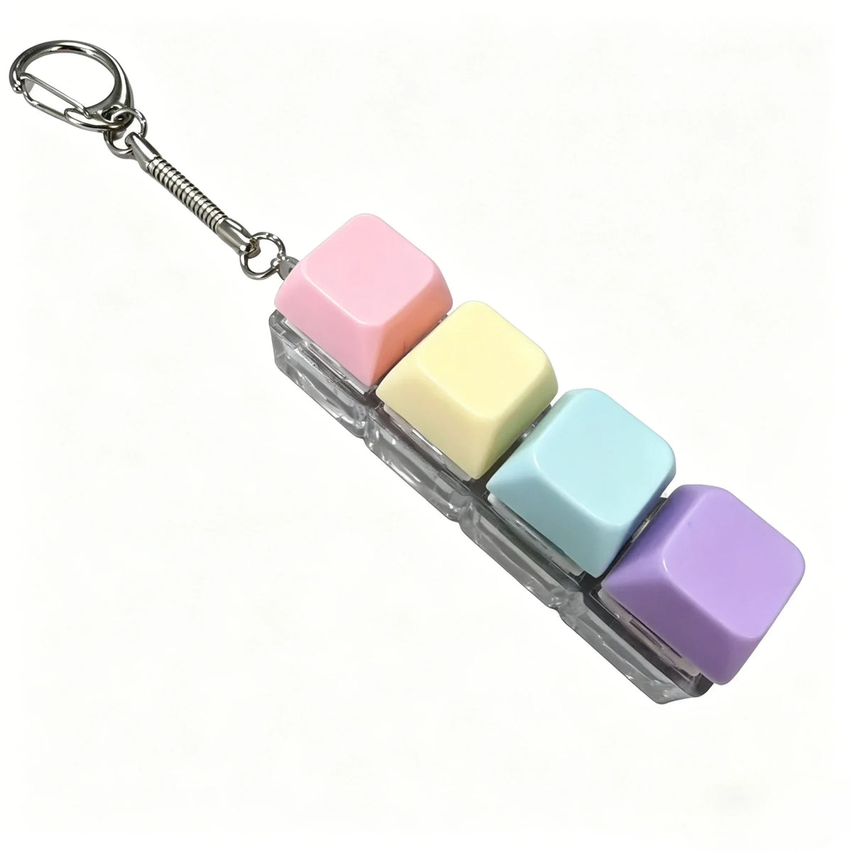 Mini USB LED Keyboard Fidget Keychain | Clickable Stress Relief Desk Toy with Light