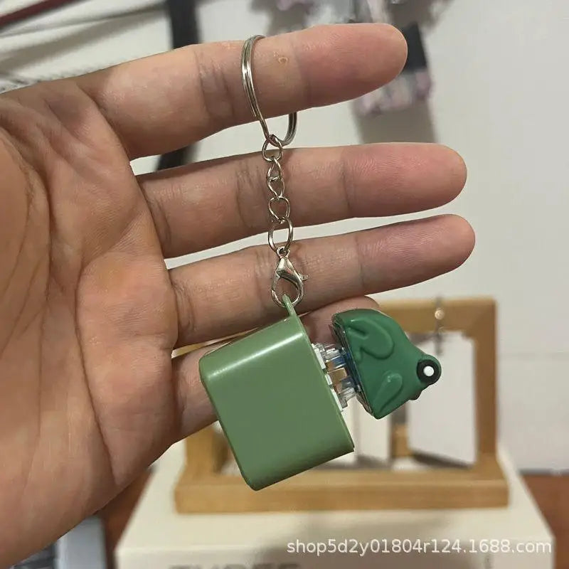 Funny Croaking Frog Keychain | Rechargeable Fidget Clicker with LED Light