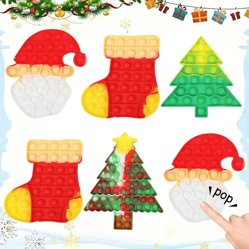 Santa Claus Pop Fidget Toy - Christmas Stress Relief Gift for Kids & Adults