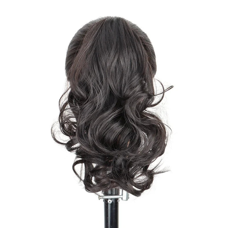 10Inch Short Wavy Curly Ponytail Hair Extension | Clip-in Claw Clip Hairpiece for Women