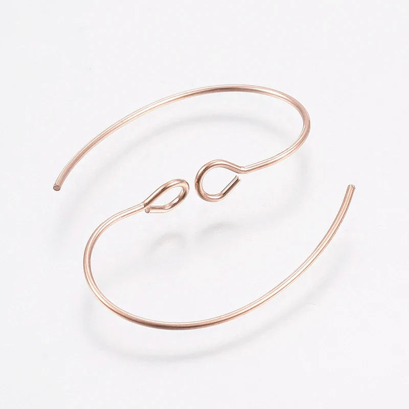 10pc IP 304 Stainless Steel Earring Hooks with Vertical Loop | Golden Stud Earring Findings