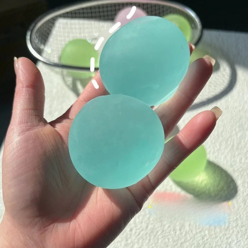 Squishy Blue Maltose Squeeze Toy – Transparent Mochi Sensory Fidget Toy