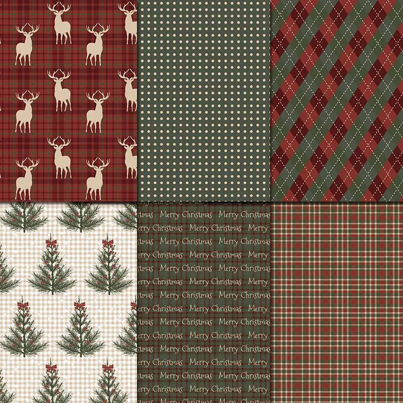Vintage Christmas Scrapbook Paper Pack - 24 Sheets for Junk Journaling