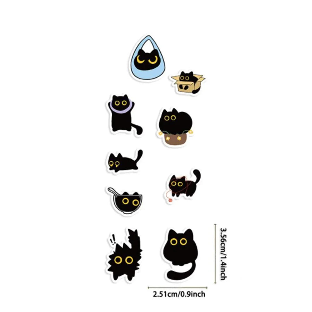 100-500Pcs Cartoon Cat Sticker Roll Set | DIY Decorative Stickers for Party, Phone, Guitar, and Stationery