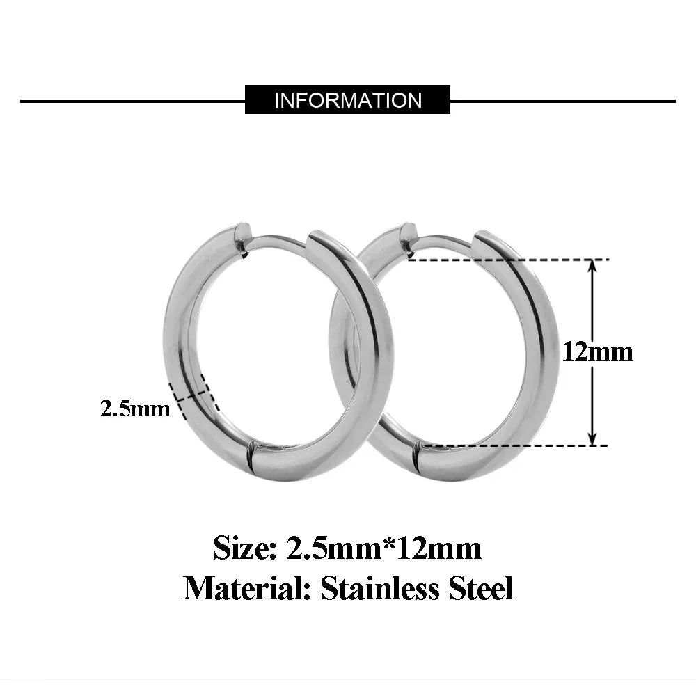 10pc 18K PVD Gold Plated Hoop Earrings Set | Unisex Punk Hip Hop Jewelry