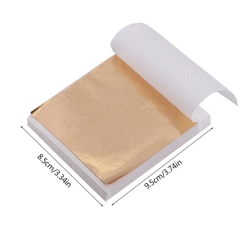 100pcs Imitation Gold Silver Foil Sheets for DIY Crafts | Gilding Flakes for Resin Candle Art