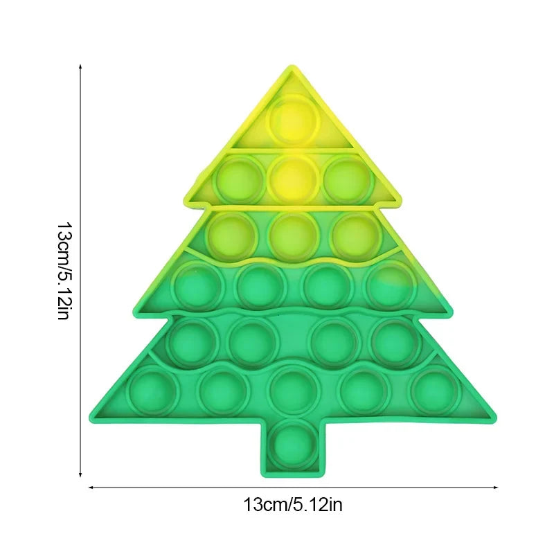 Christmas Pop Fidget Toy — Santa Claus & Xmas Tree Silicone Stress Reliever