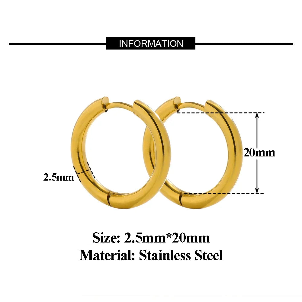 10pc 18K PVD Gold Plated Hoop Earrings Set | Unisex Punk Hip Hop Jewelry