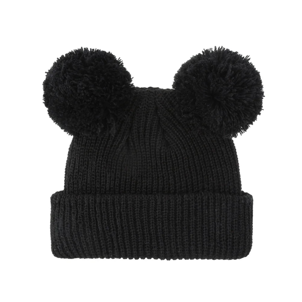 0-12M Solid Knitted Cute Pom Pom Cap | Newborn Baby Turban Hat
