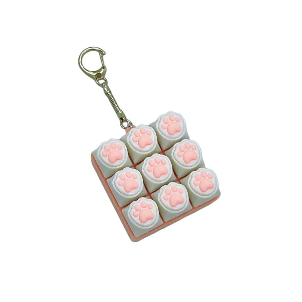 LED Crystal Keycap Fidget Toy | Stress Relief Clicker with Cat Paw Design