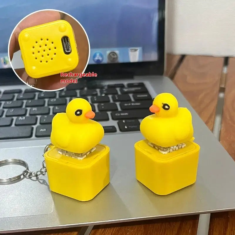 Funny Croaking Frog Keychain | Rechargeable Fidget Clicker with LED Light
