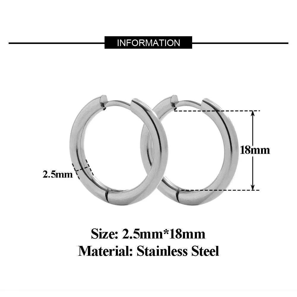 10pc 18K PVD Gold Plated Hoop Earrings Set | Unisex Punk Hip Hop Jewelry