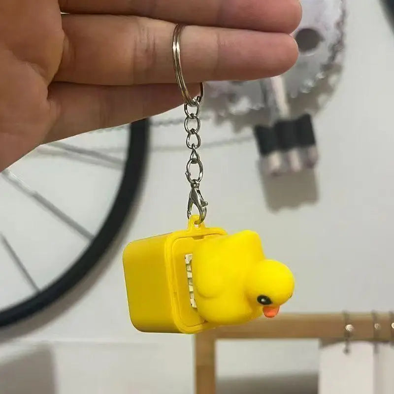 Funny Croaking Frog Duck Keychain | Rechargeable Fidget Clicker with LED Light