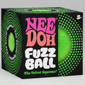 Green velvet Nee Doh fuzz ball squeeze toy