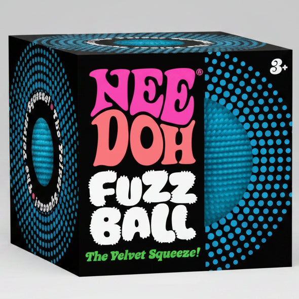 Blue velvet Nee Doh fuzz ball squeeze toy