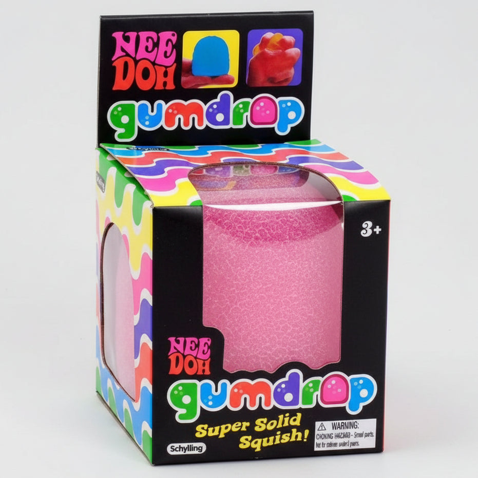Pink Nee Doh Gum Drop solid squish toy
