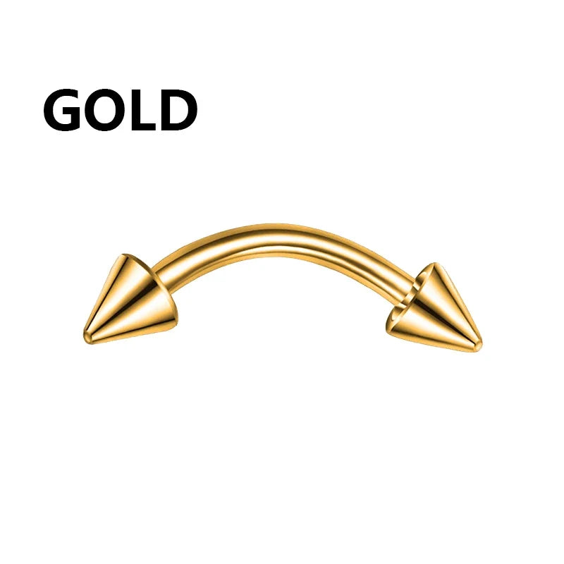 1/5Pcs Eyebrow Lip Piercing Banana Shape Lip Ring Stainless Steel Curved Barbell Stud Helix Navel Cartilage Earring Body Jewelry