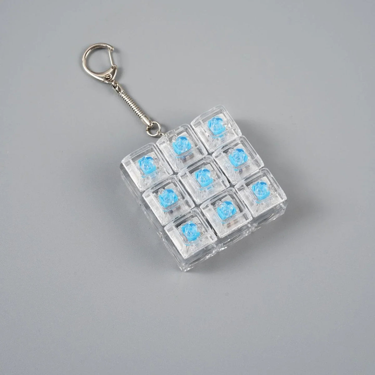 LED Light Up Keychain Keyboard Fidget Toy | Clickable Stress Relief Keychain
