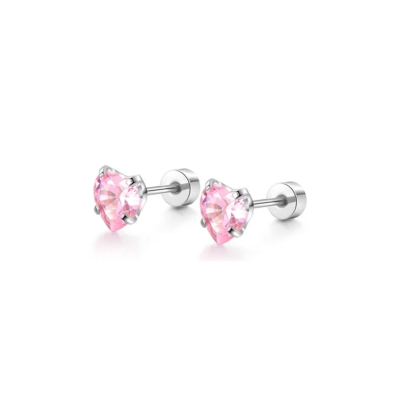 1/6 Pairs Hypoallergenic Screw Back Earrings, Flat Back Earrings Hoops Cat Turtle Cartilage Helix Tragus Piercing Jewelry