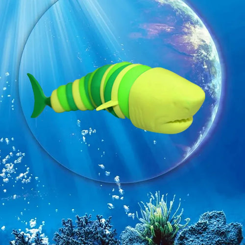 3D Articulated Shark Stress Reliever Hand Toy | Sensory Fidget Toy for Adults and Kids