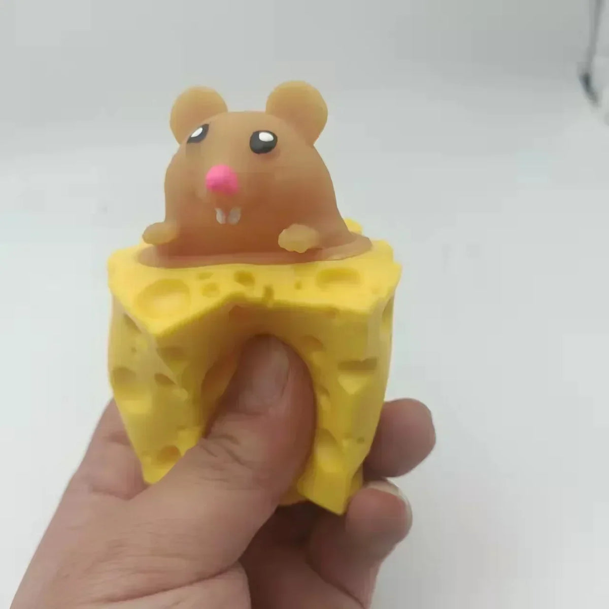 Stress-relieving Pet Cheese Mouse Fidget Toy | Fun Squeeze Stress Ball