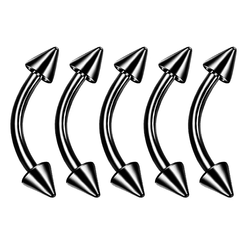 1/5Pcs Eyebrow Lip Piercing Banana Shape Lip Ring Stainless Steel Curved Barbell Stud Helix Navel Cartilage Earring Body Jewelry