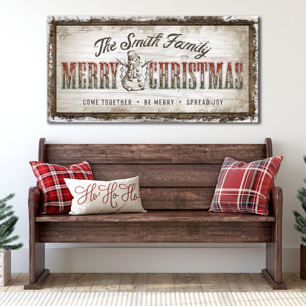 Merry Christmas Sign - Festive Holiday Wall Decor
