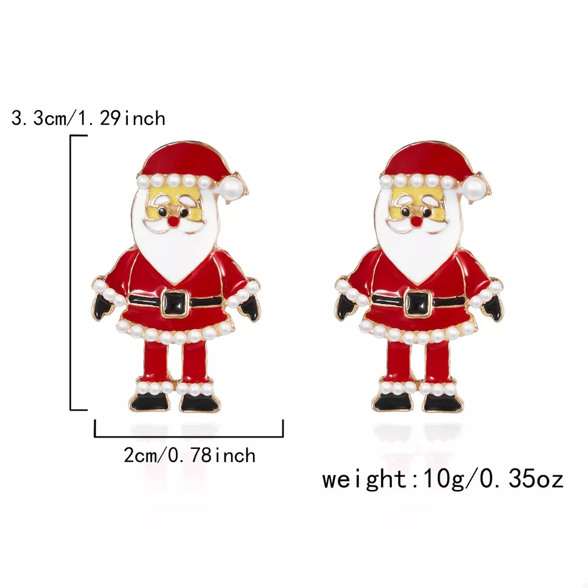 Christmas Santa Claus Stud Earrings - Holiday Jewelry