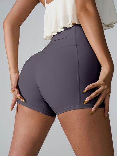 High Waist Active Shorts with Pockets for Women