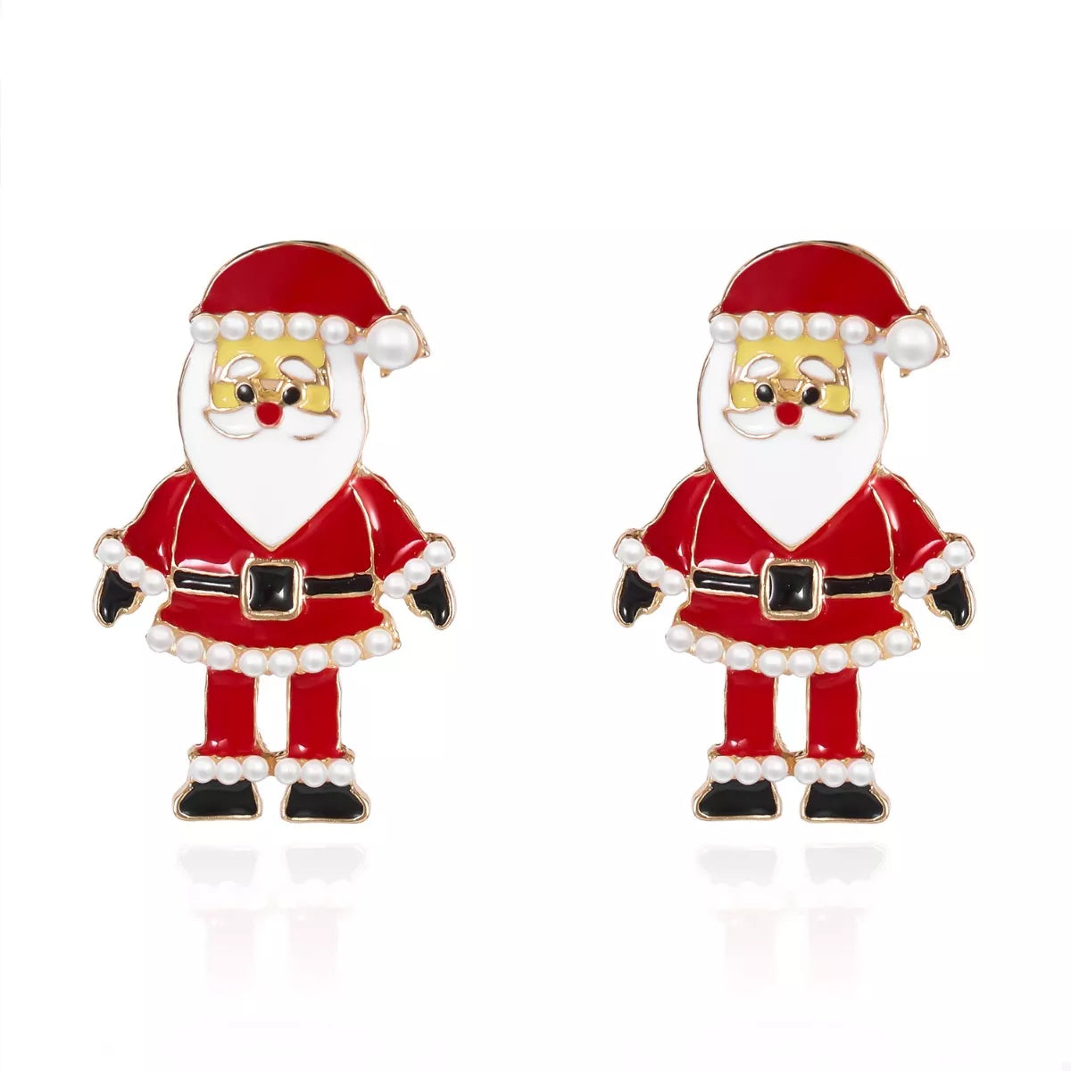 Christmas Santa Claus Stud Earrings - Holiday Jewelry