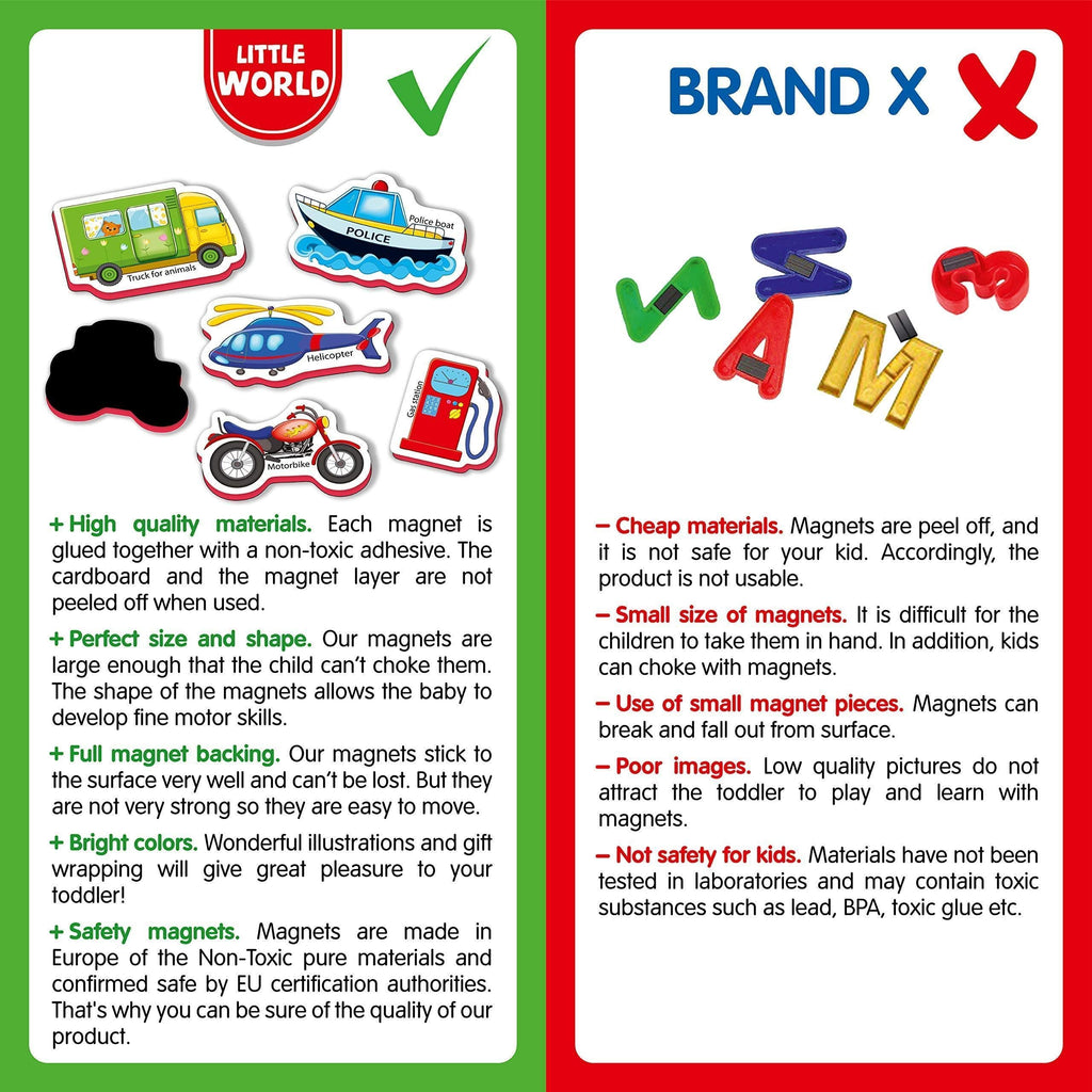 34 Foam Fridge Magnets for Toddlers 3 years Vehicles and Professions Magnets
