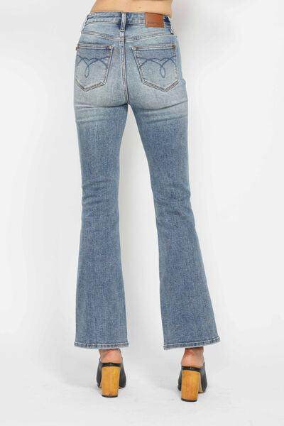 Judy Blue Full Size Tummy Control Back Embroidered Bootcut Jeans Plus Size