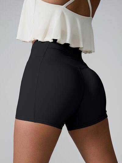 High Waist Active Shorts with Pockets for Women